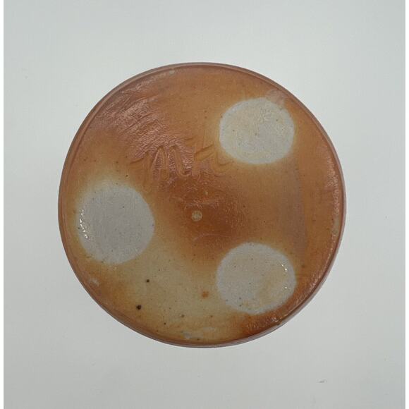 Art Pottery Blue & Brown Glazed 5” Tumbler Cup Artist Signed - Picture 9 of 10